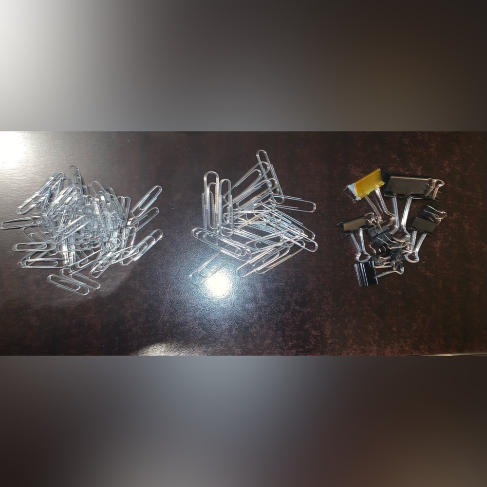 Assorted Paper Clips and Binder Clips Set